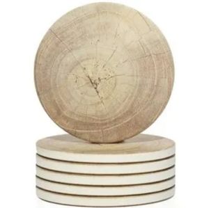 Lifver Wood Tree style 4" ceramic coasters-set of 6 NIB